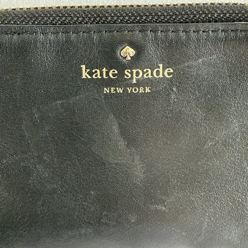 KATE SPADE Madison Small L-Zip Black Leather Wallet Wristlet - Picture 5 of 9